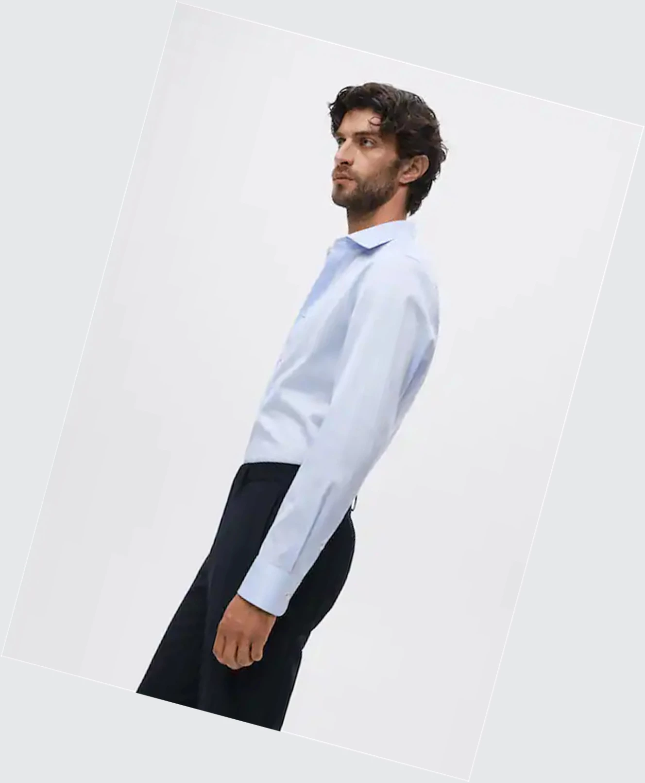 Oblekové Košele Mango Slim Fit Structured Panske Modre | SK862303