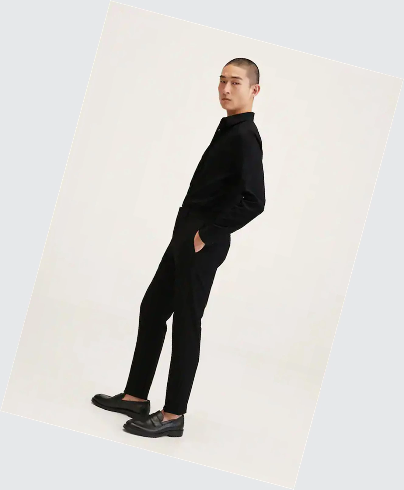 Oblekové Košele Mango Super Slim Fit Bavlnene Stretch Panske Čierne | SK862307