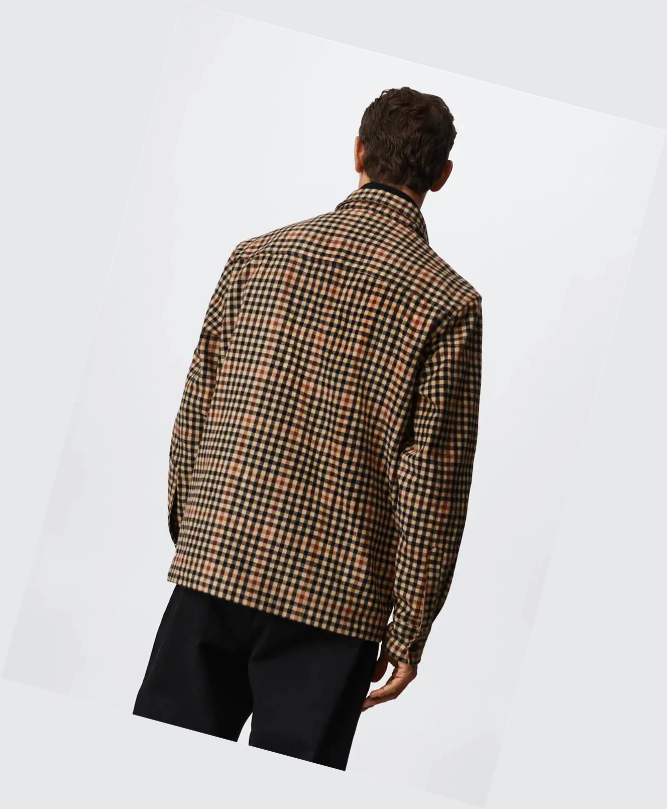 Overshirt Mango Check Bavlnene Panske Béžové | SK861240