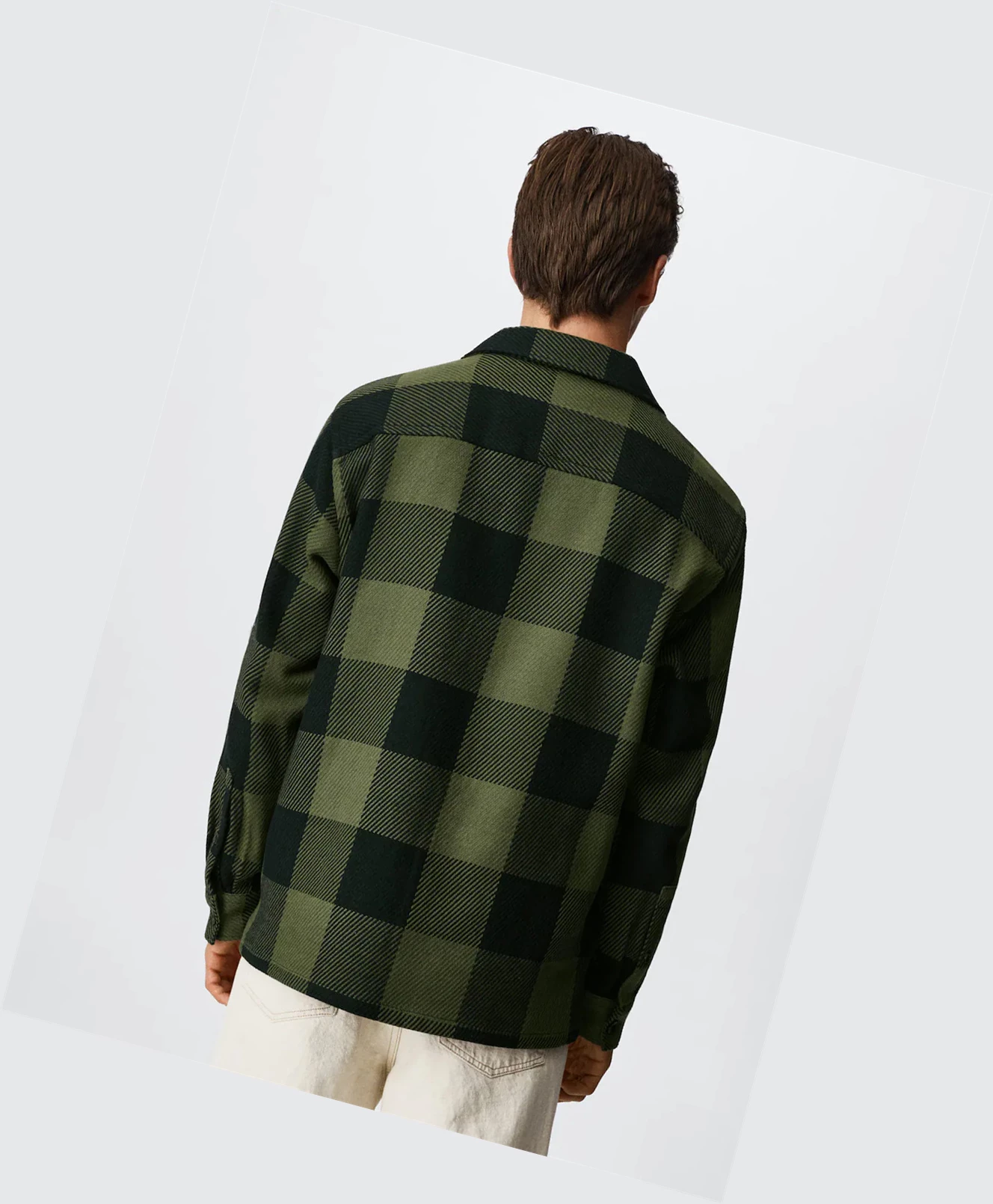 Overshirt Mango Check Bavlnene Panske Hnedožltý | SK861242