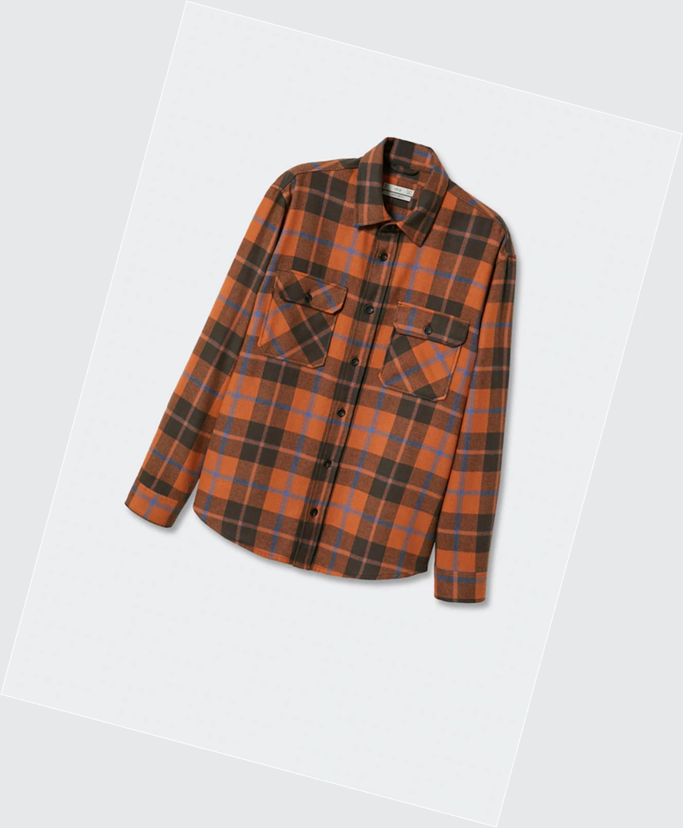 Overshirt Mango Check Bavlnene Panske Oranžové | SK861237