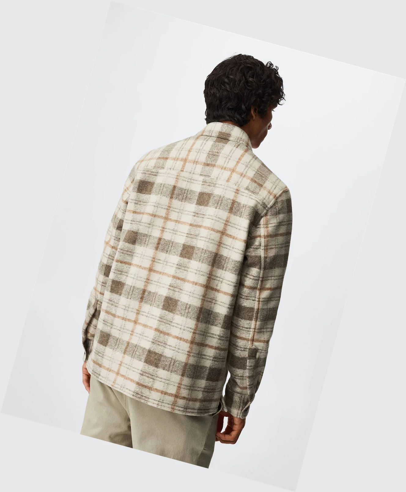 Overshirt Mango Check Flannel Panske Ecru | SK861226