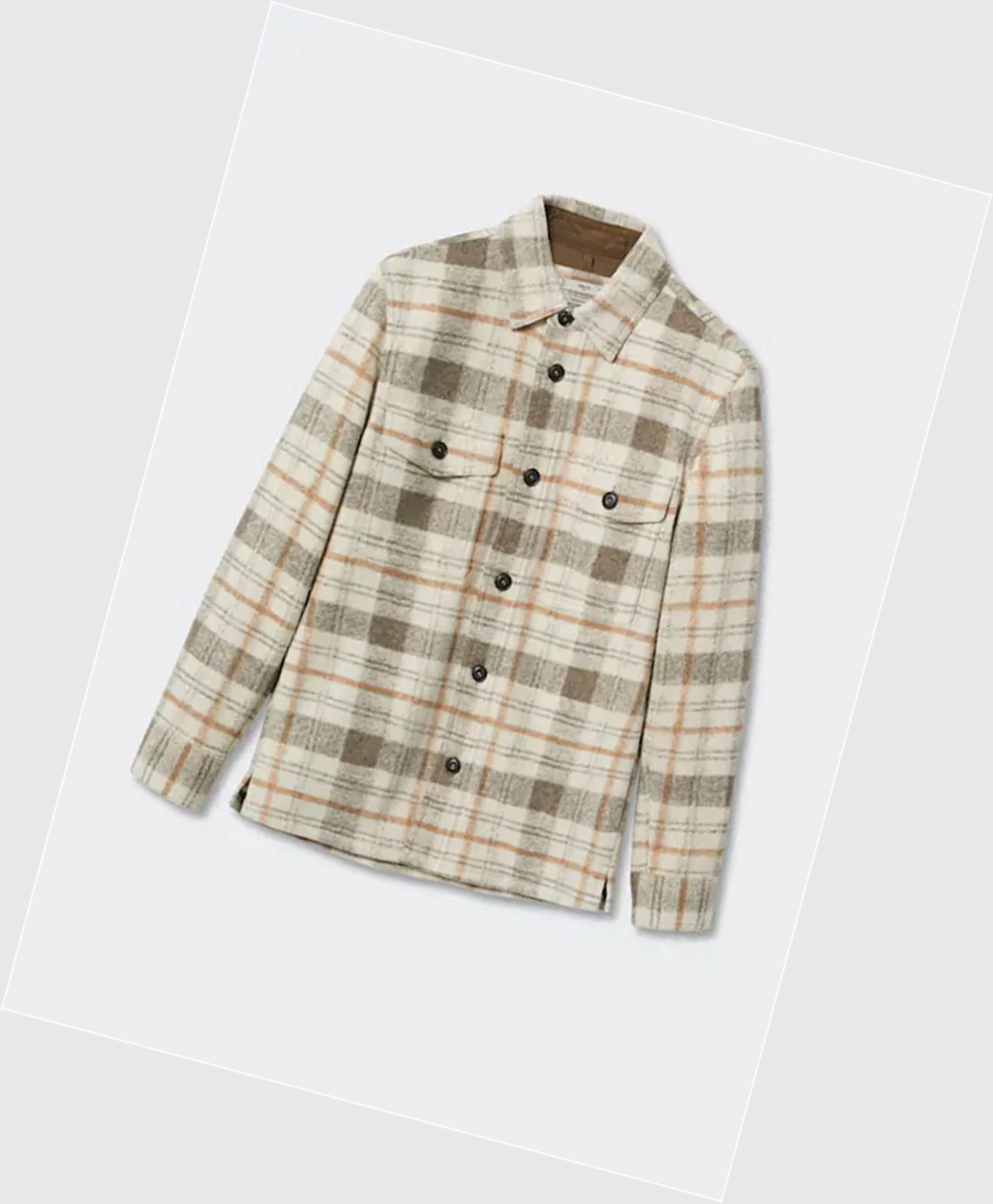 Overshirt Mango Check Flannel Panske Ecru | SK861226