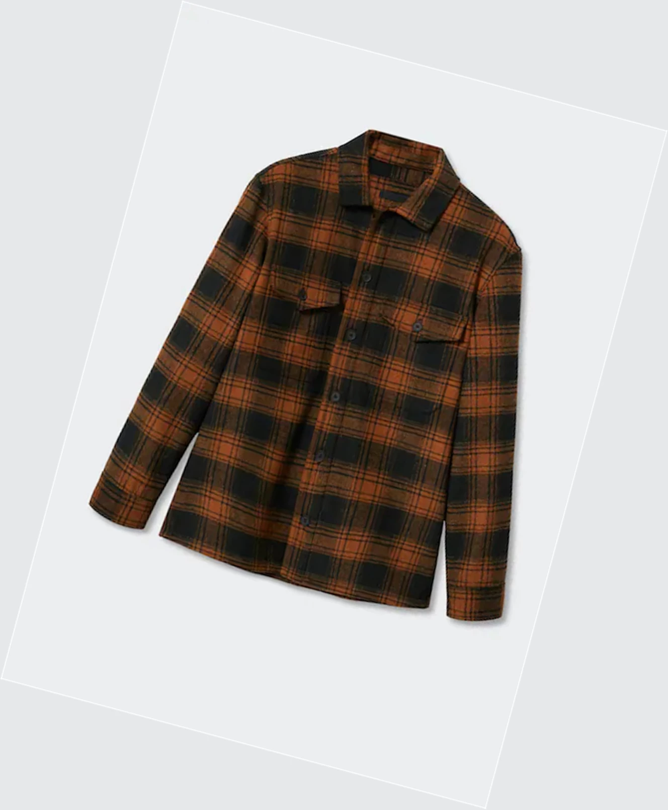 Overshirt Mango Check Vlna-blend Panske Čierne | SK861250