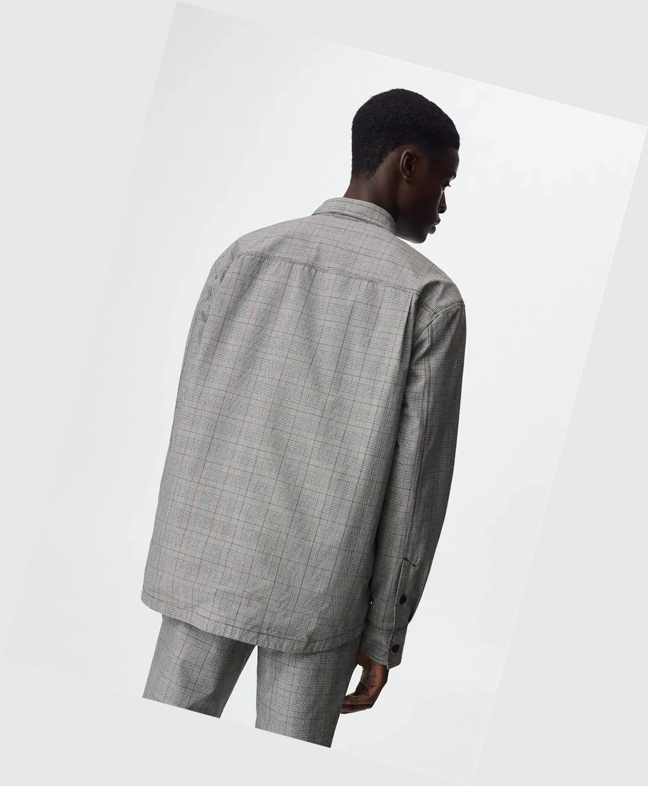 Overshirt Mango Checked With Pockets Panske Siva | SK861236