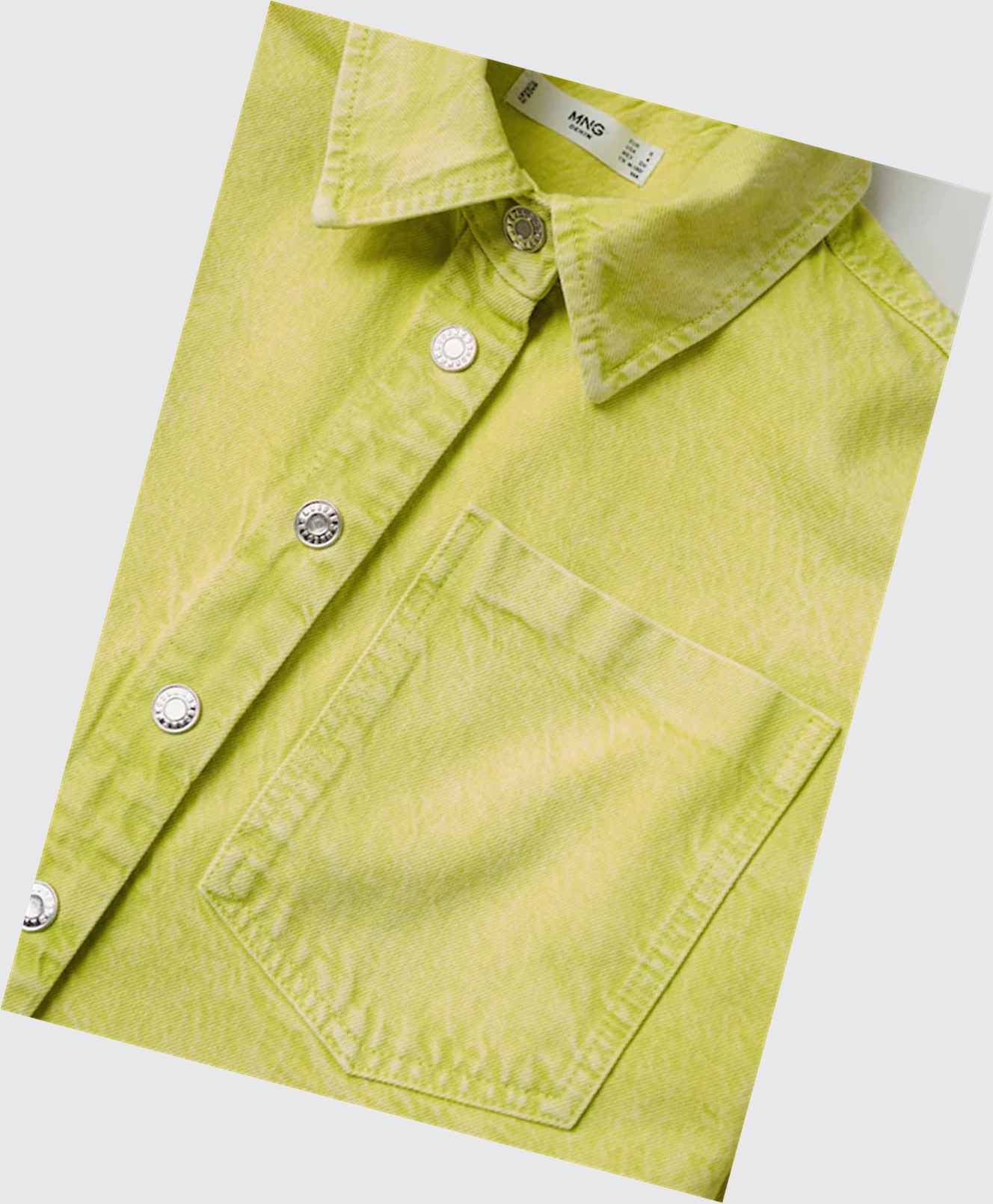 Overshirt Mango Oversized Denim Damske Lime | SK861255