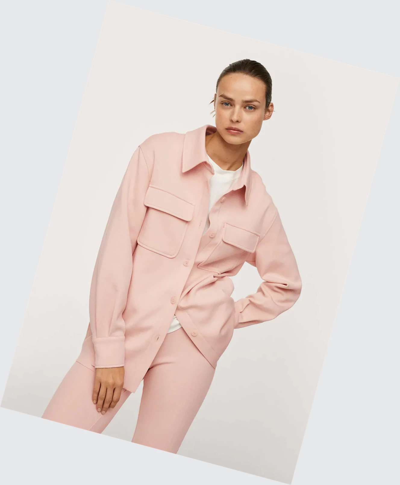 Overshirt Mango Oversized With Pockets Damske Ruzove | SK861251