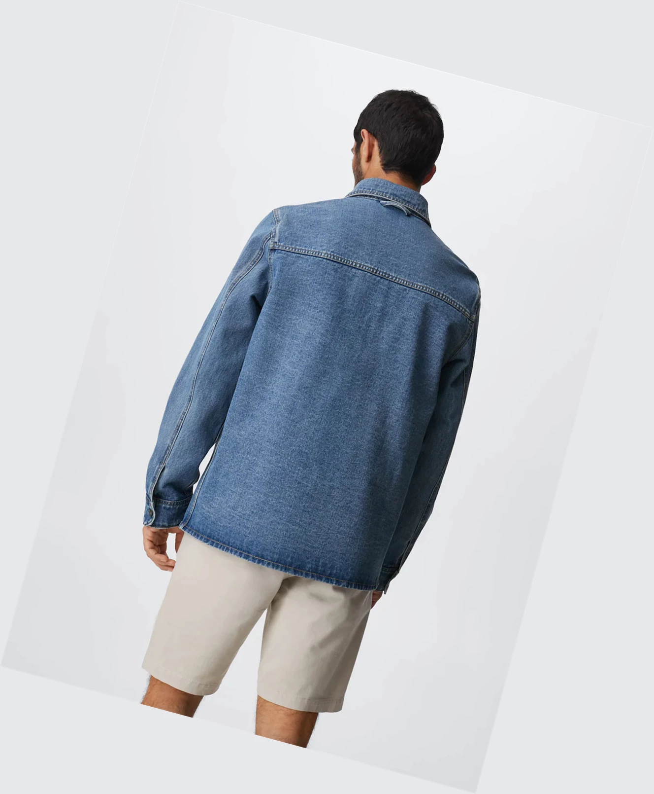 Overshirt Mango Pocket Denim Panske Modre | SK861263