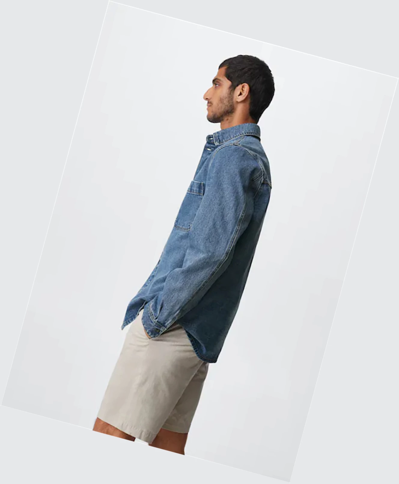 Overshirt Mango Pocket Denim Panske Modre | SK861263