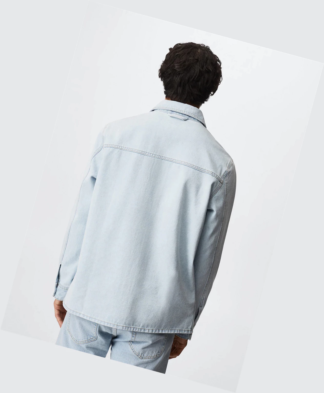 Overshirt Mango Pocket Denim Panske Svetlo Modre | SK861233