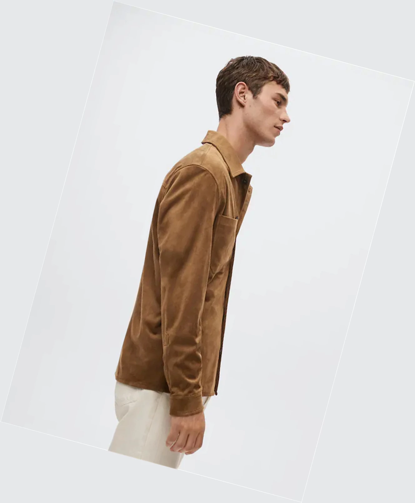 Overshirt Mango Semisove-effect Panske Cognac | SK861244