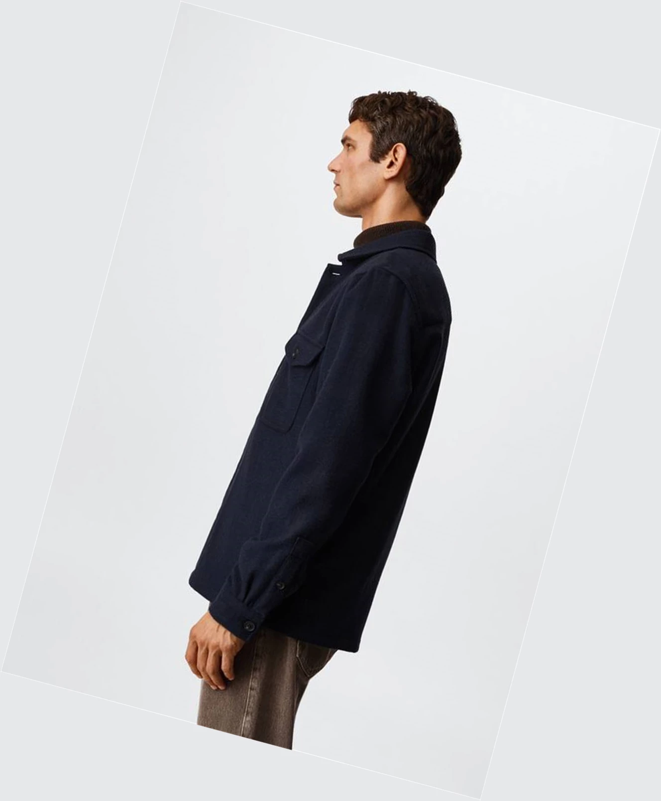 Overshirt Mango Textured With Pockets Panske Tmavo Námornícka Modrá | SK861231