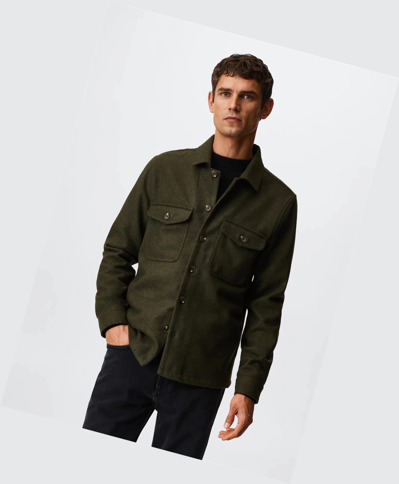 Overshirt Mango Textured With Pockets Panske Hnedožltý | SK861234