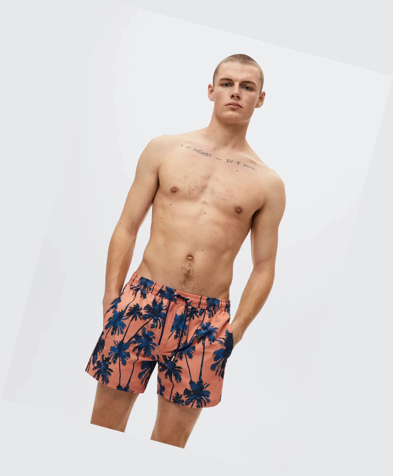 Plavky Mango Hawaiian Print Panske Oranžové | SK862723