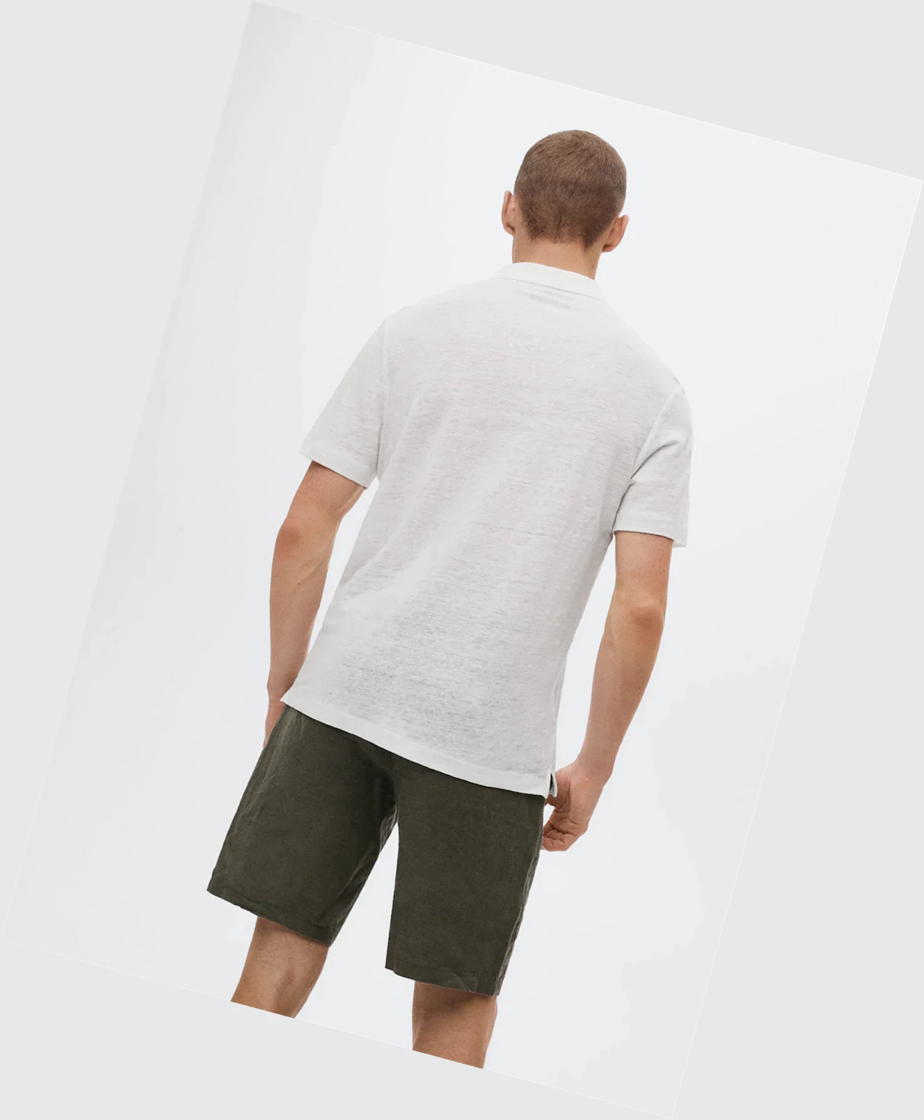 Polokosele Mango 100% Linen Panske Biele | SK861563