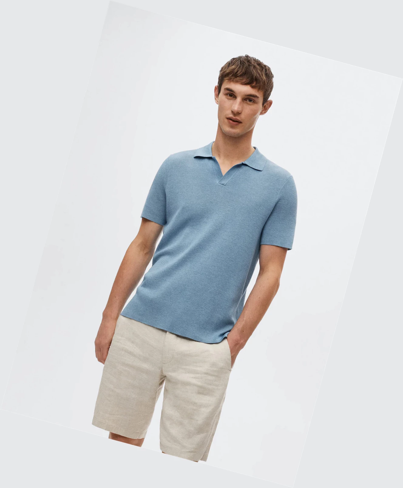 Polokosele Mango Fluid Linen Panske Modre | SK861599