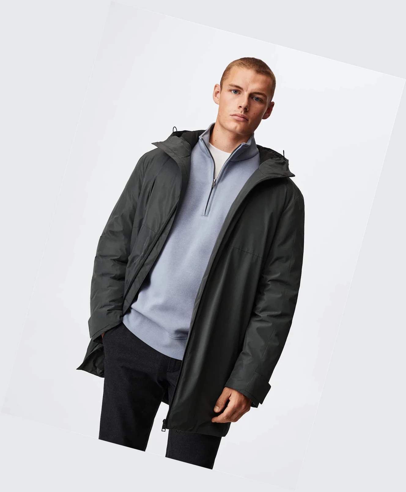 Pršiplášť Mango Inner Gilet Nepremokave Panske Siva | SK863285