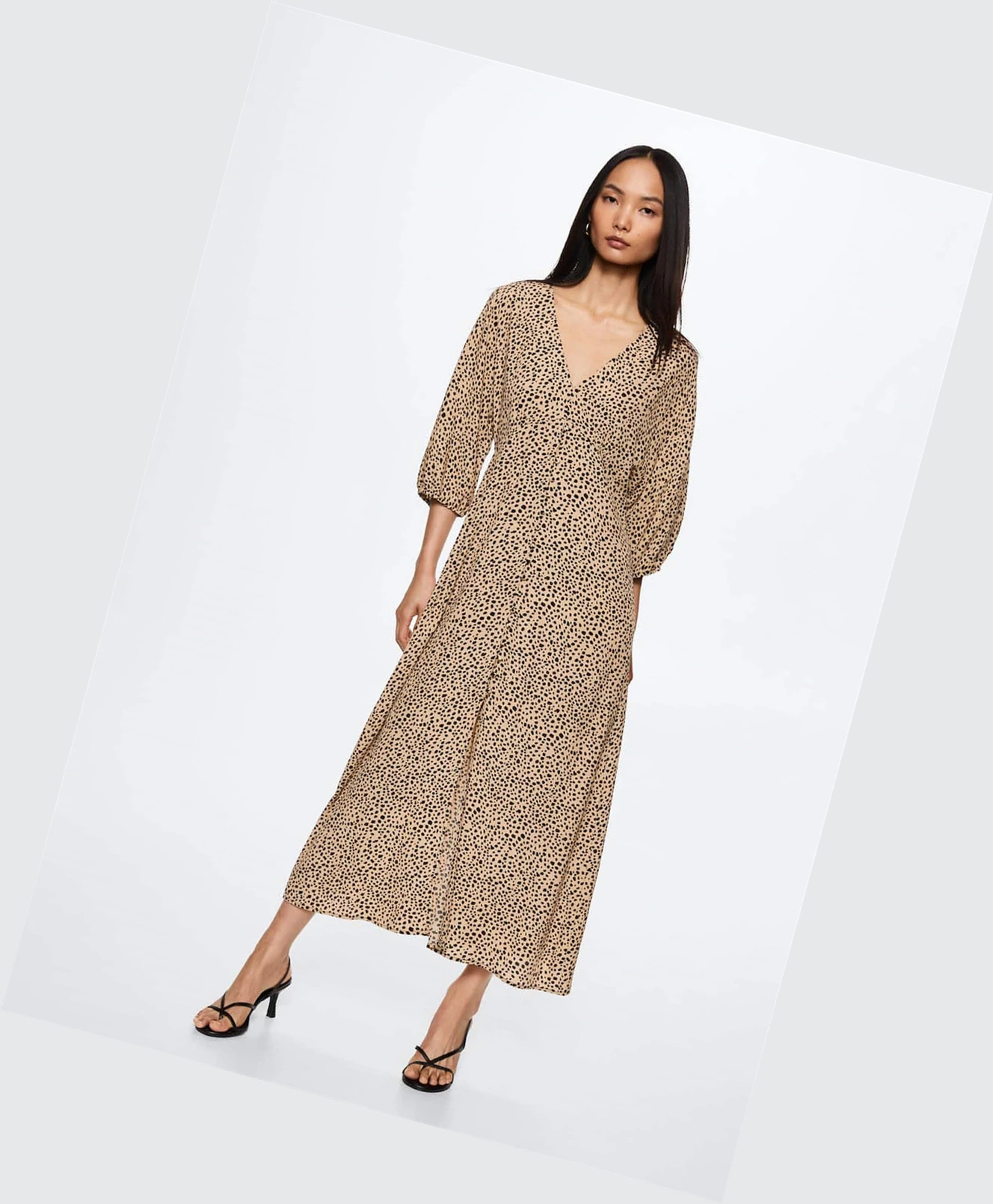 Saty Mango Buttoned Midi Damske Sand | SK860541