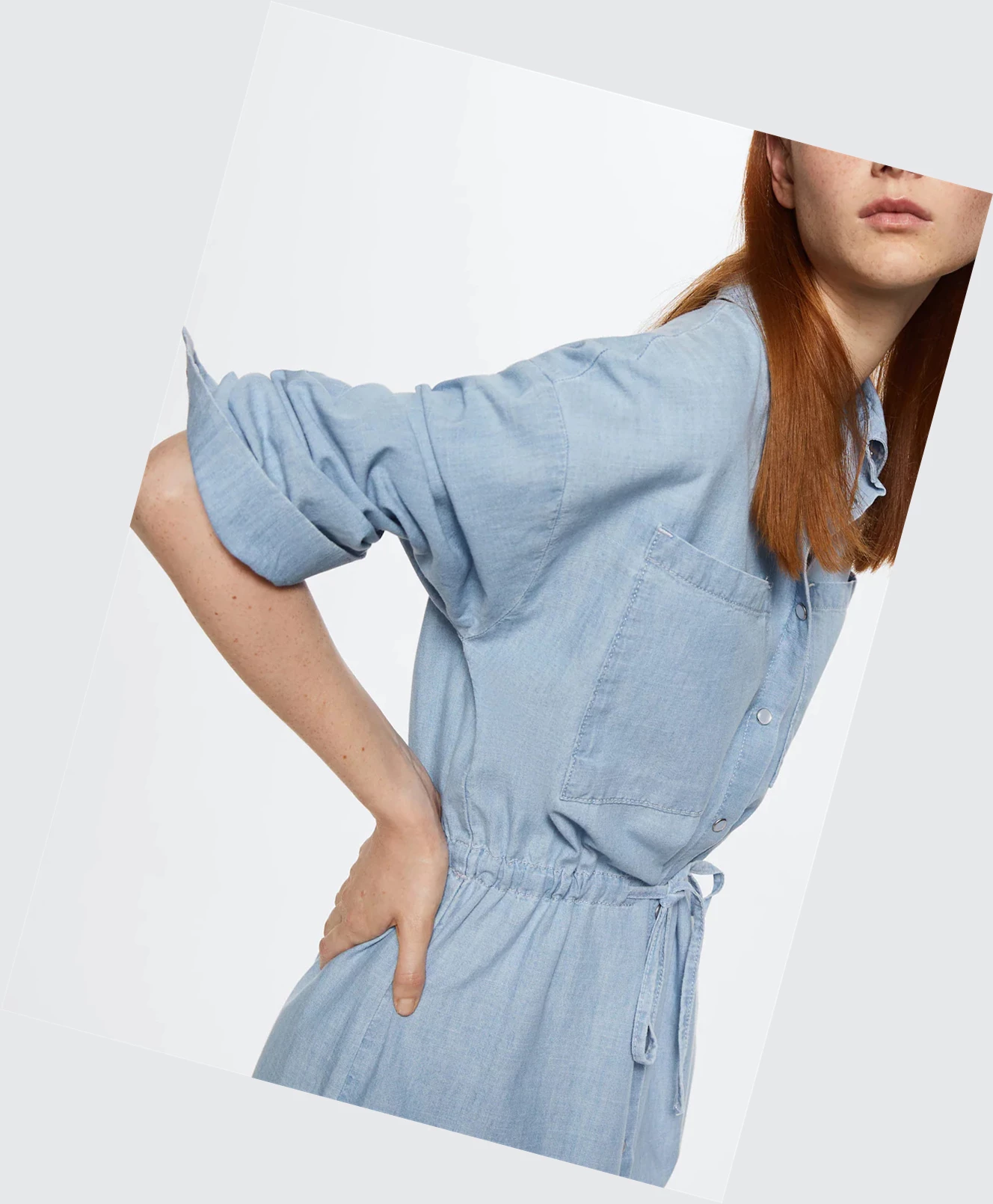 Saty Mango Denim Shirt Damske Svetlo Modre | SK860418