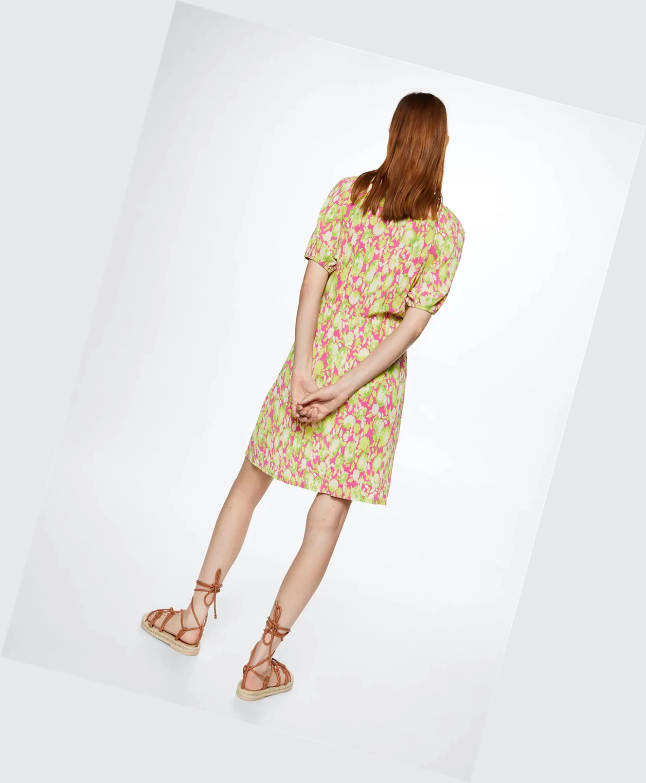 Saty Mango Floral Print Damske Fuchsie | SK860564