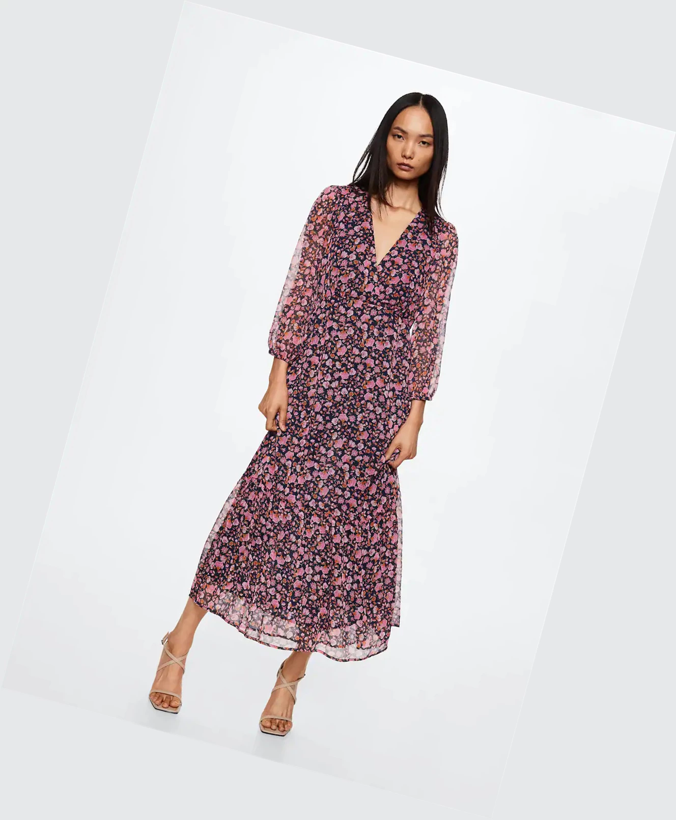 Saty Mango Floral Print Damske Modre | SK860676