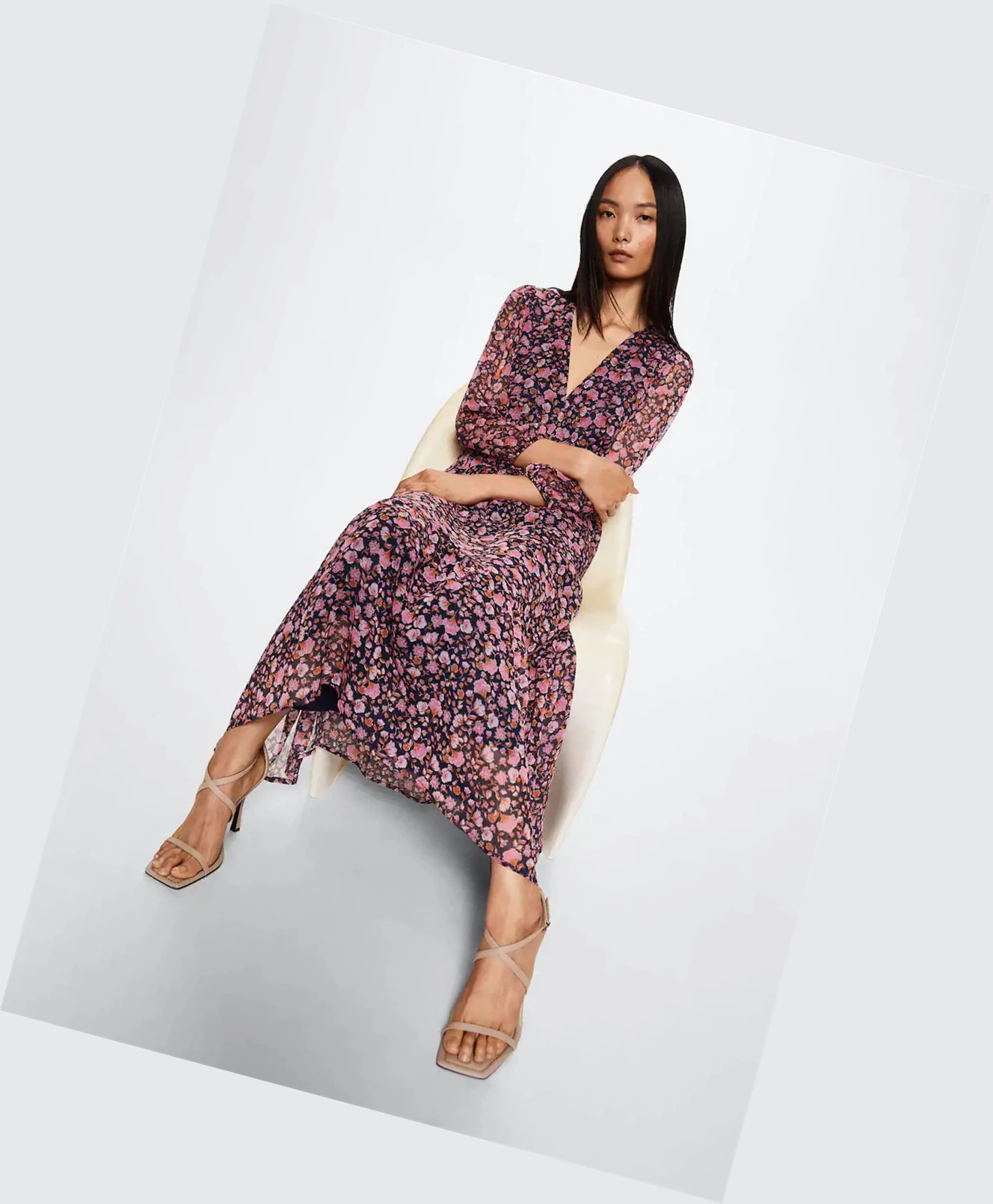 Saty Mango Floral Print Damske Modre | SK860676