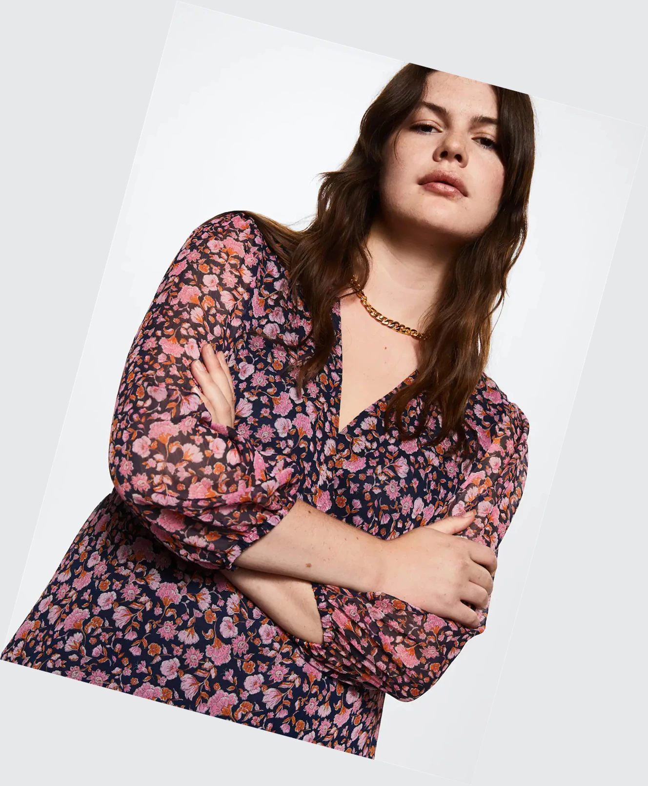 Saty Mango Floral Print Damske Modre | SK860676