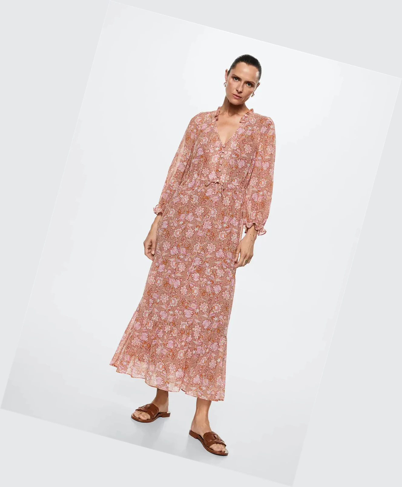 Saty Mango Floral Print Damske Oranžové | SK860591