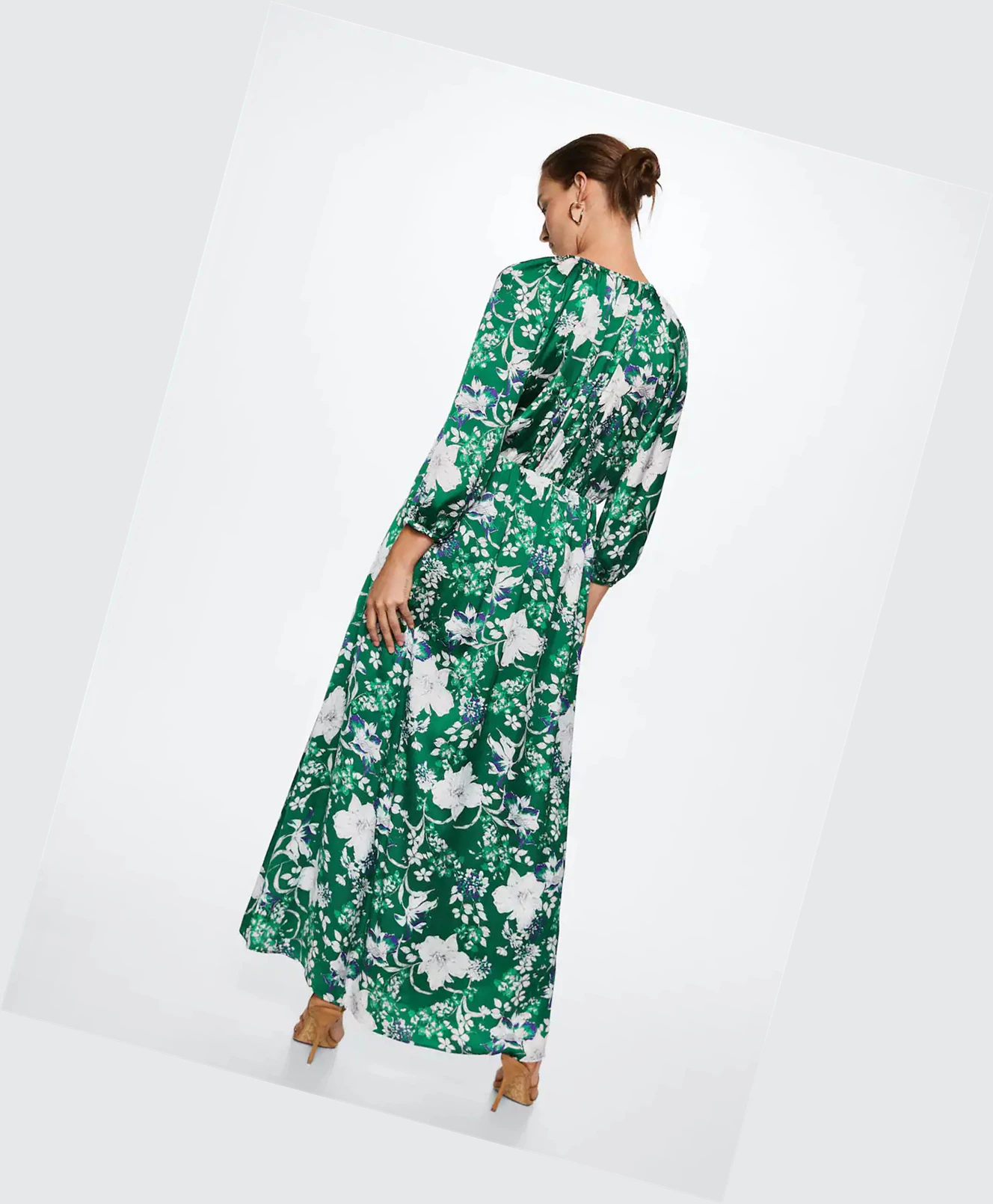 Saty Mango Flower Print Damske Zelene | SK860635