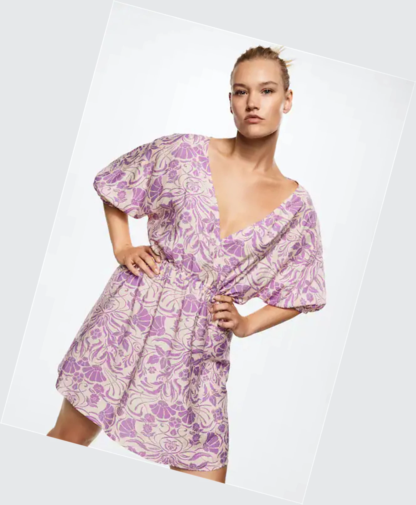 Saty Mango Flowy Printed Damske Nachový | SK860581