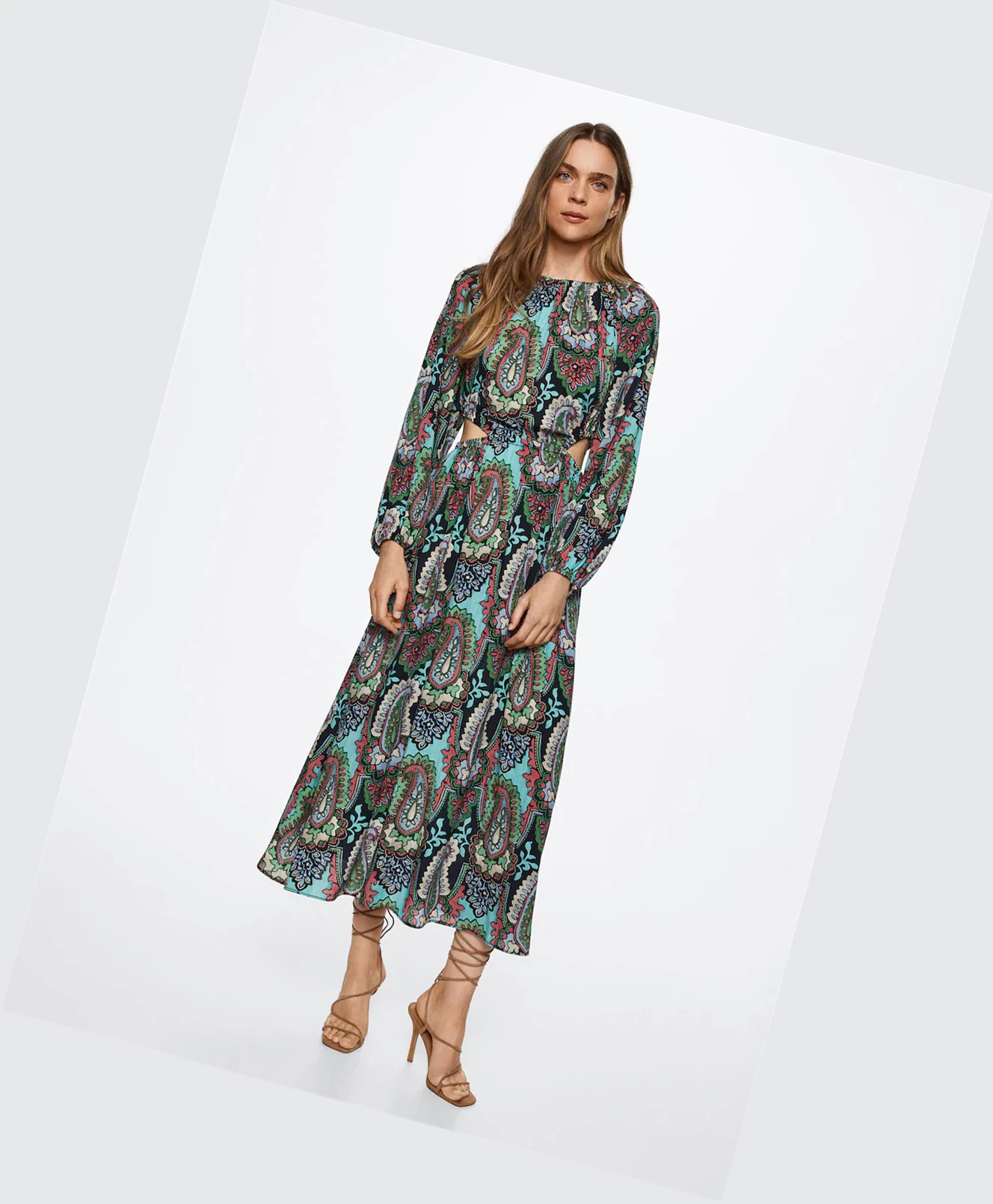 Saty Mango Paisley Gown Damske Zelene | SK860516