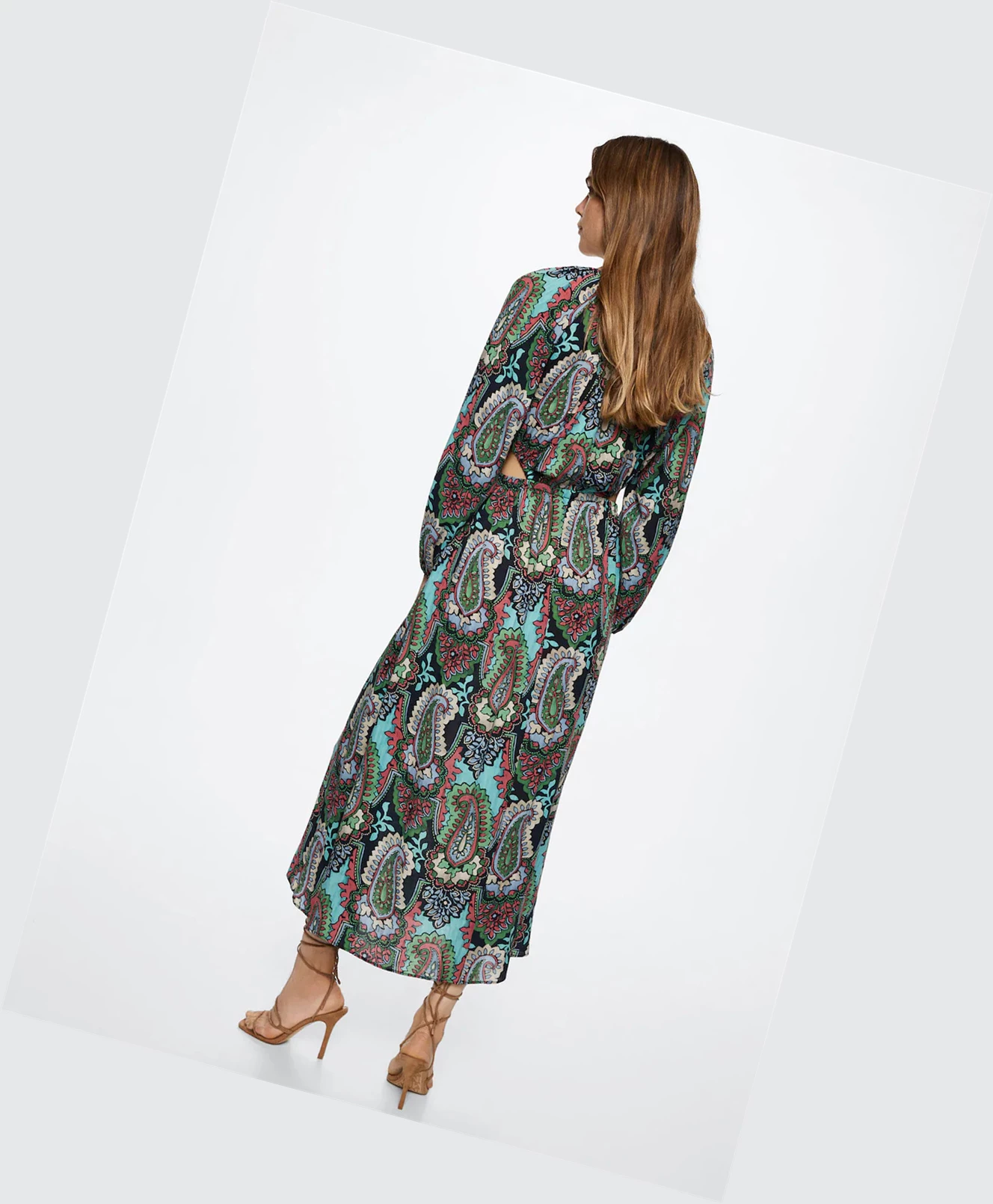 Saty Mango Paisley Gown Damske Zelene | SK860516