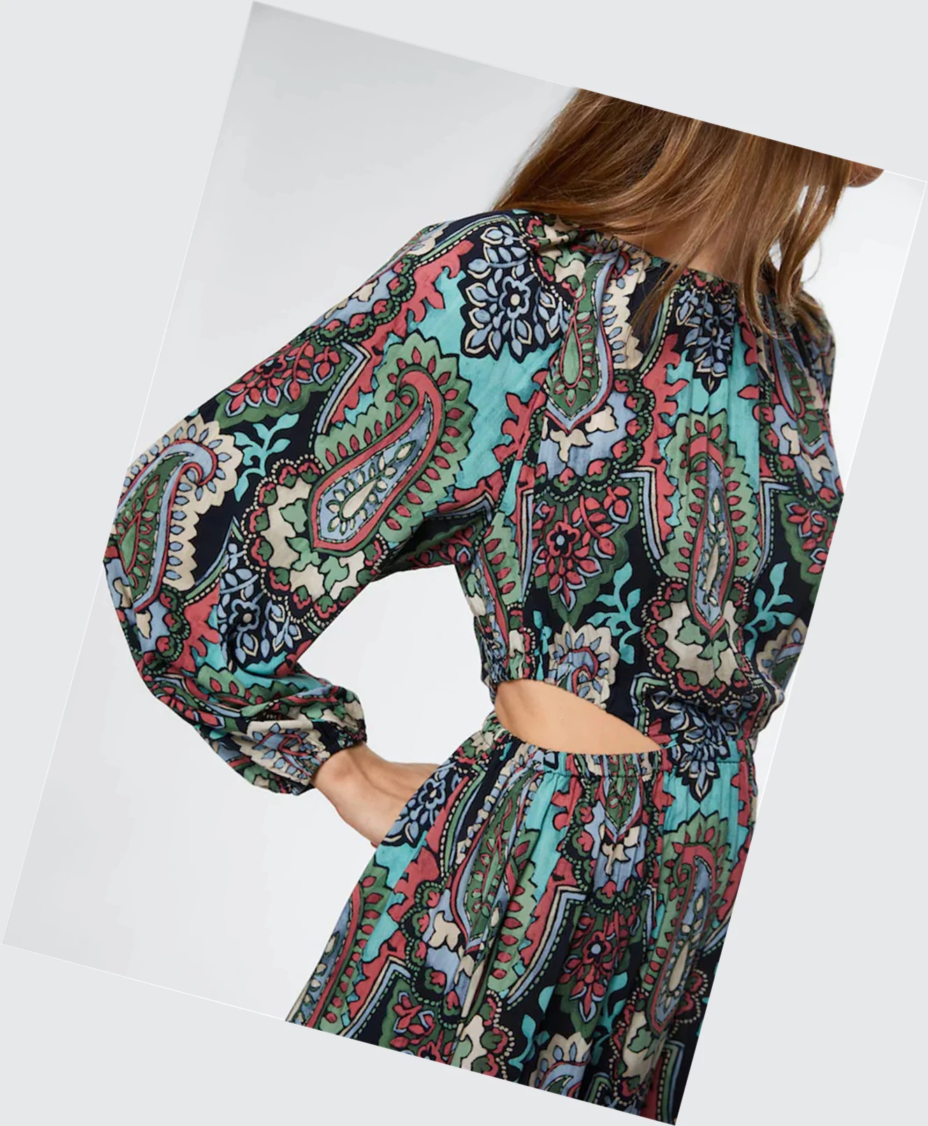 Saty Mango Paisley Gown Damske Zelene | SK860516