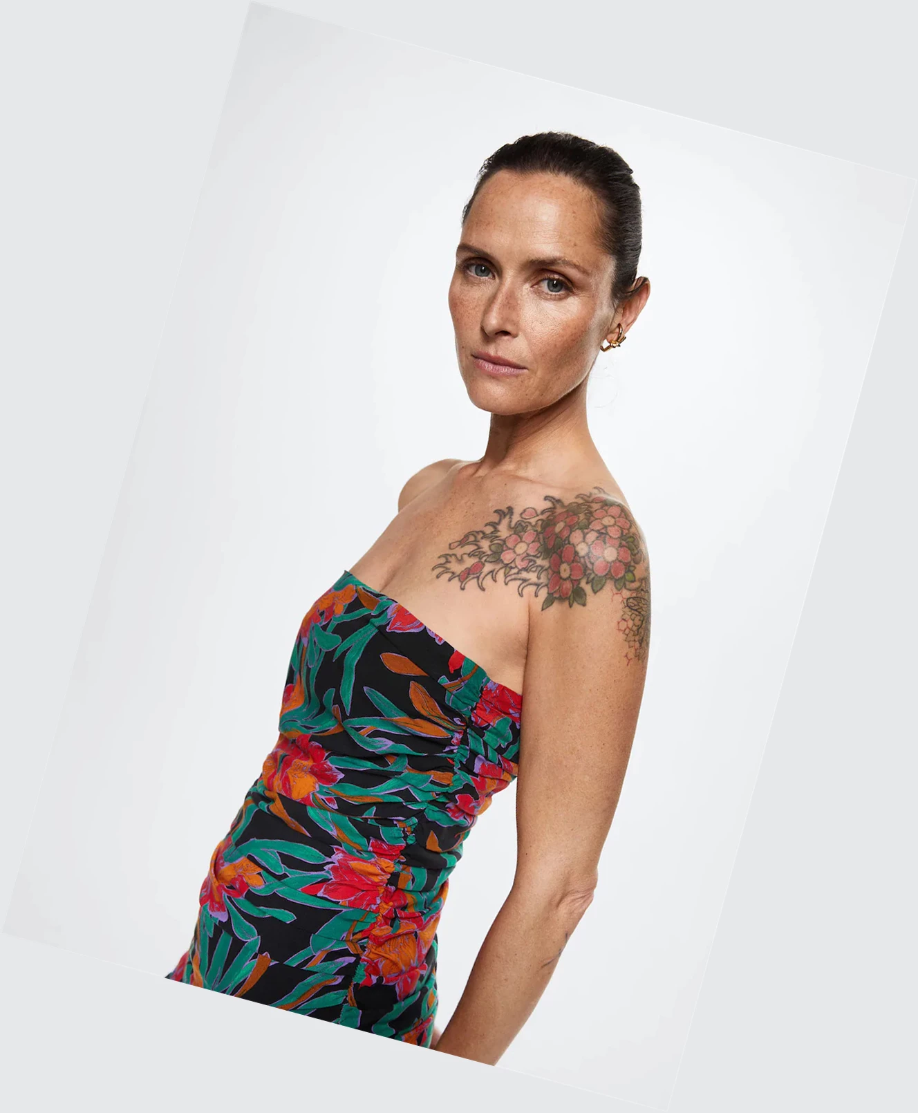 Saty Mango Printed Draped Damske Čierne | SK860568