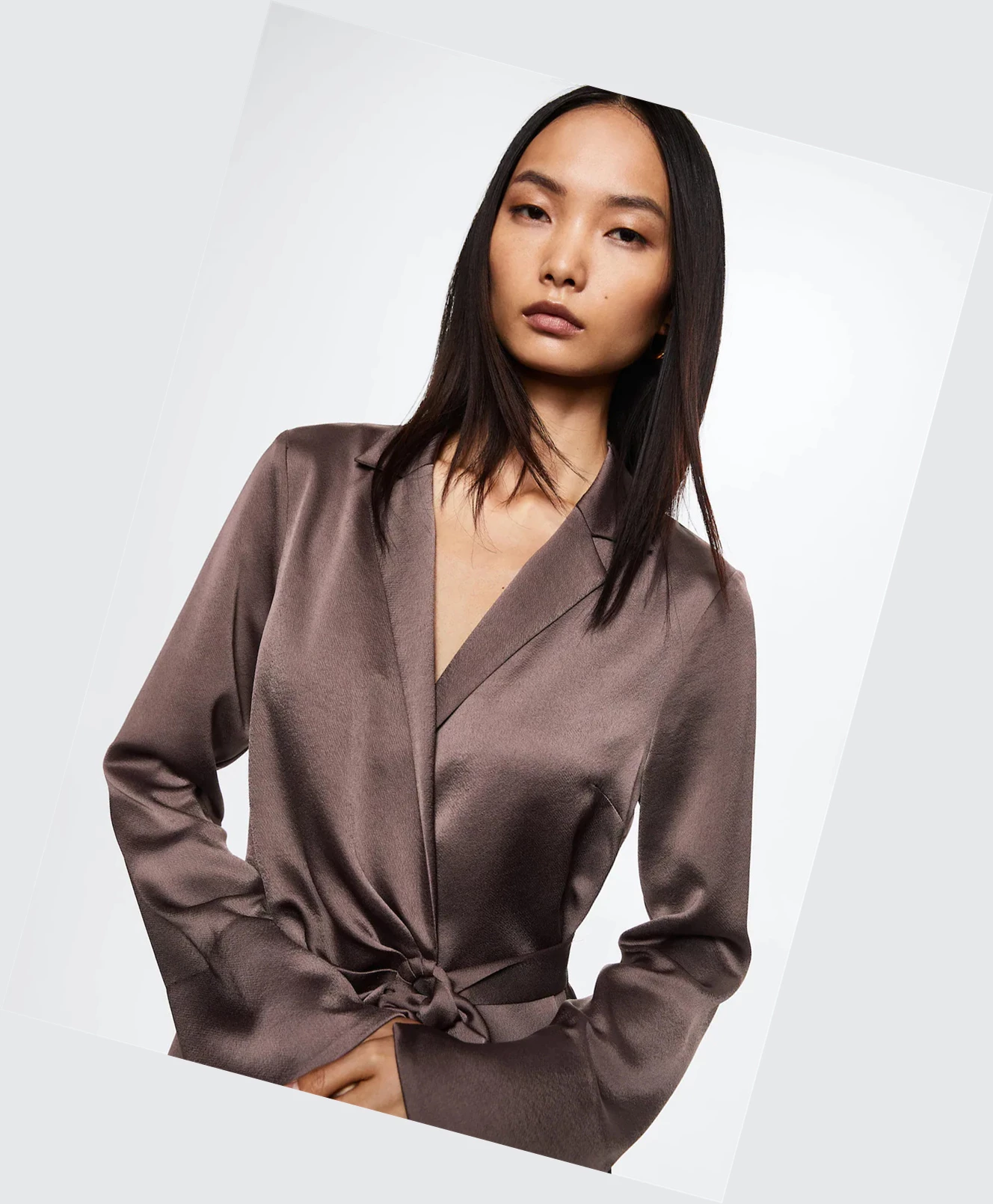 Saty Mango Satin Shirt Damske Bordove | SK860752