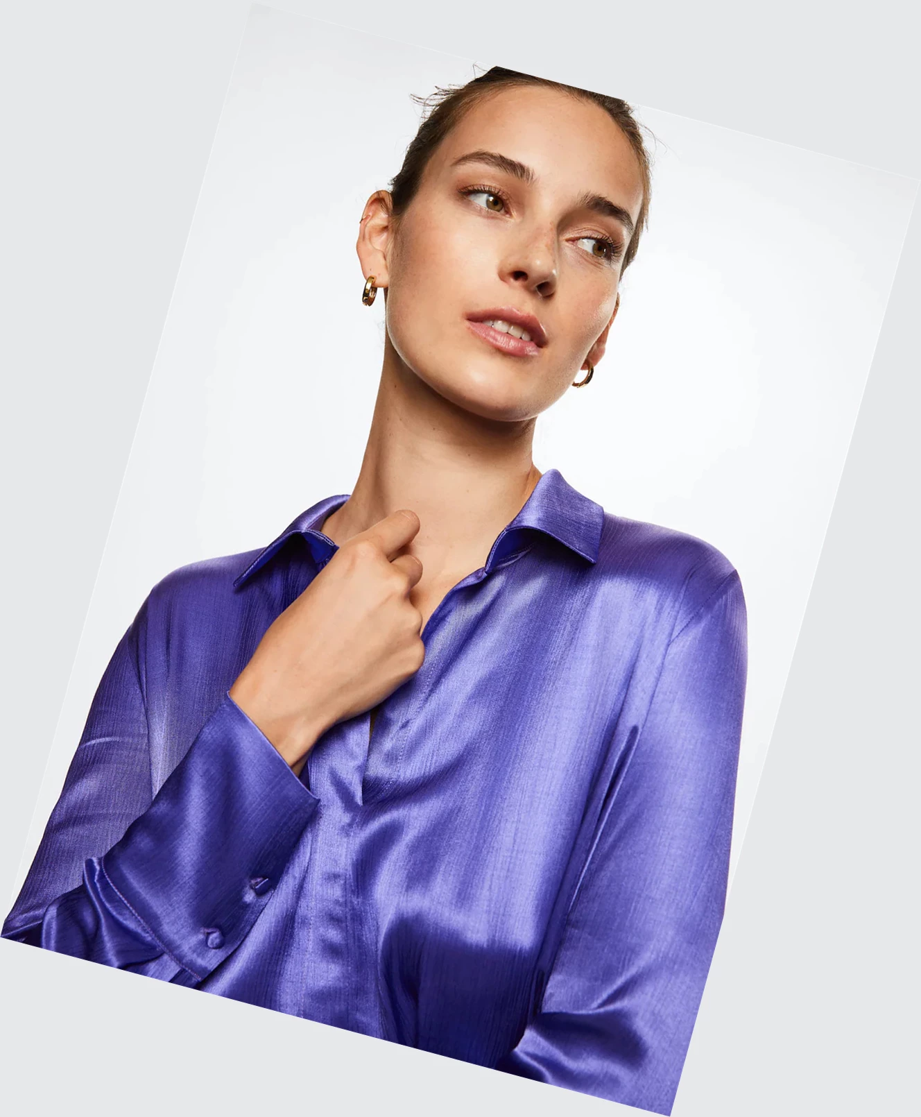 Saty Mango Satin Shirt Damske Nachový | SK860679