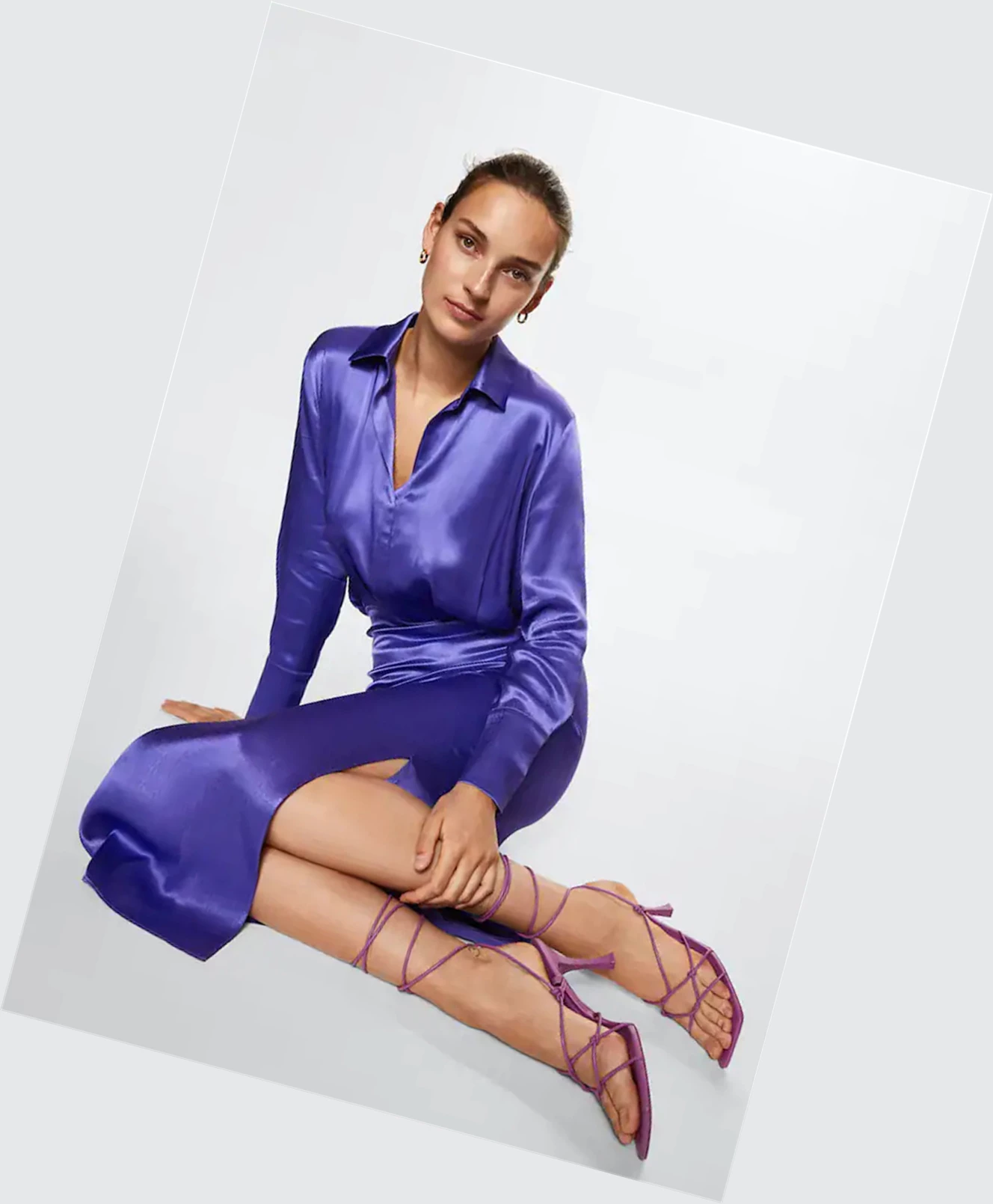 Saty Mango Satin Shirt Damske Nachový | SK860679