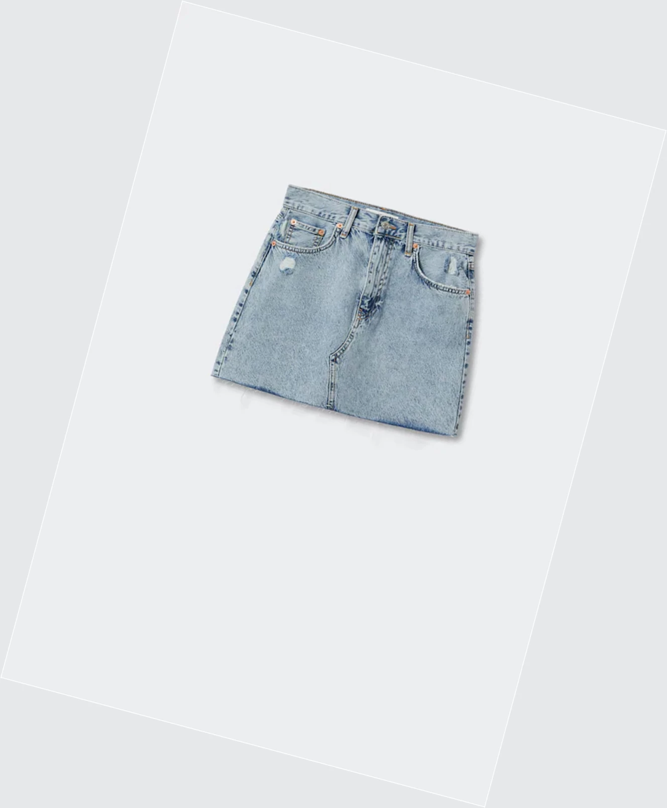 Sukne Mango Denim With Frayed Hem Skirts Damske Svetlo Modre | SK861211