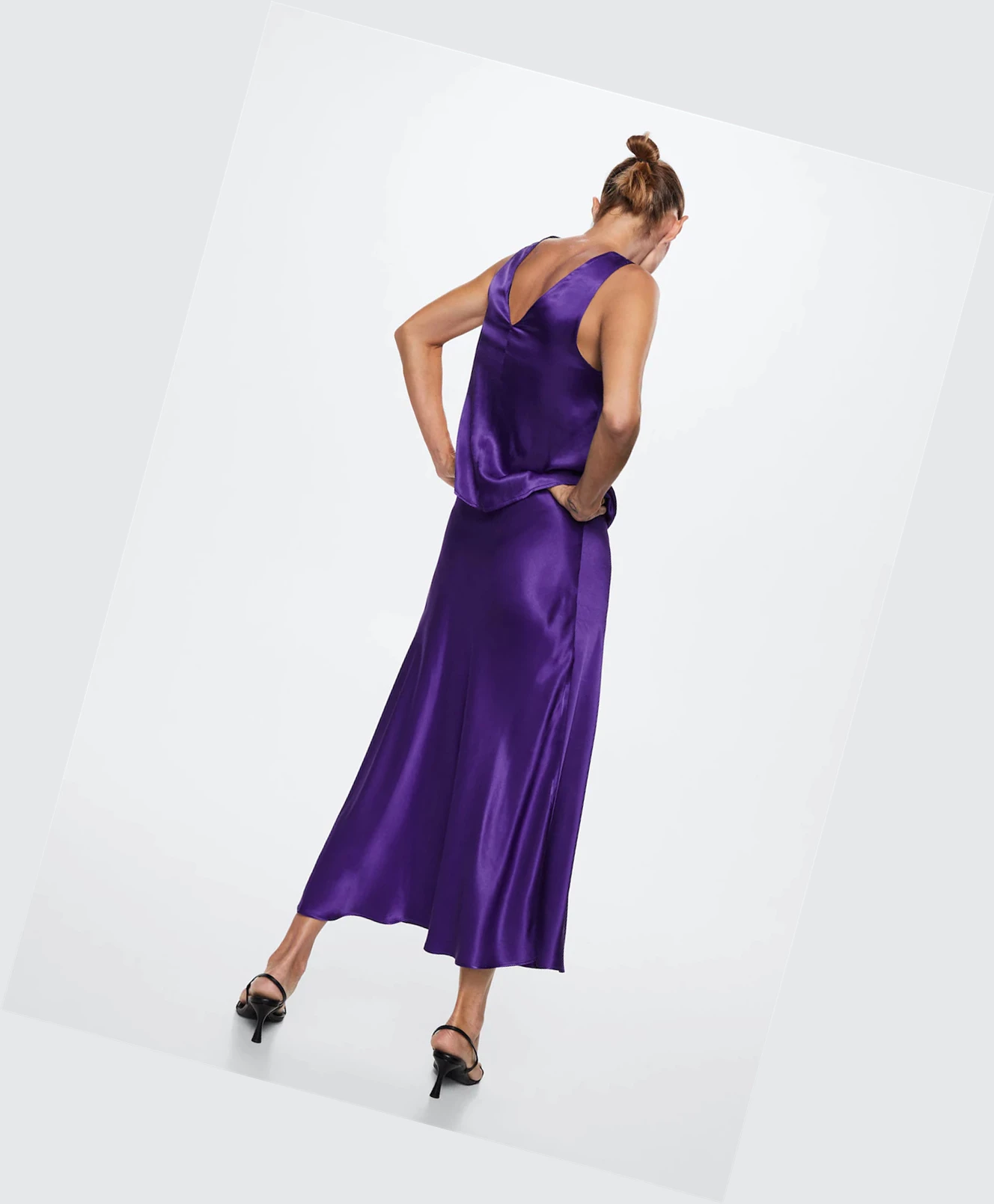 Sukne Mango Midi Satin Damske Nachový | SK862151