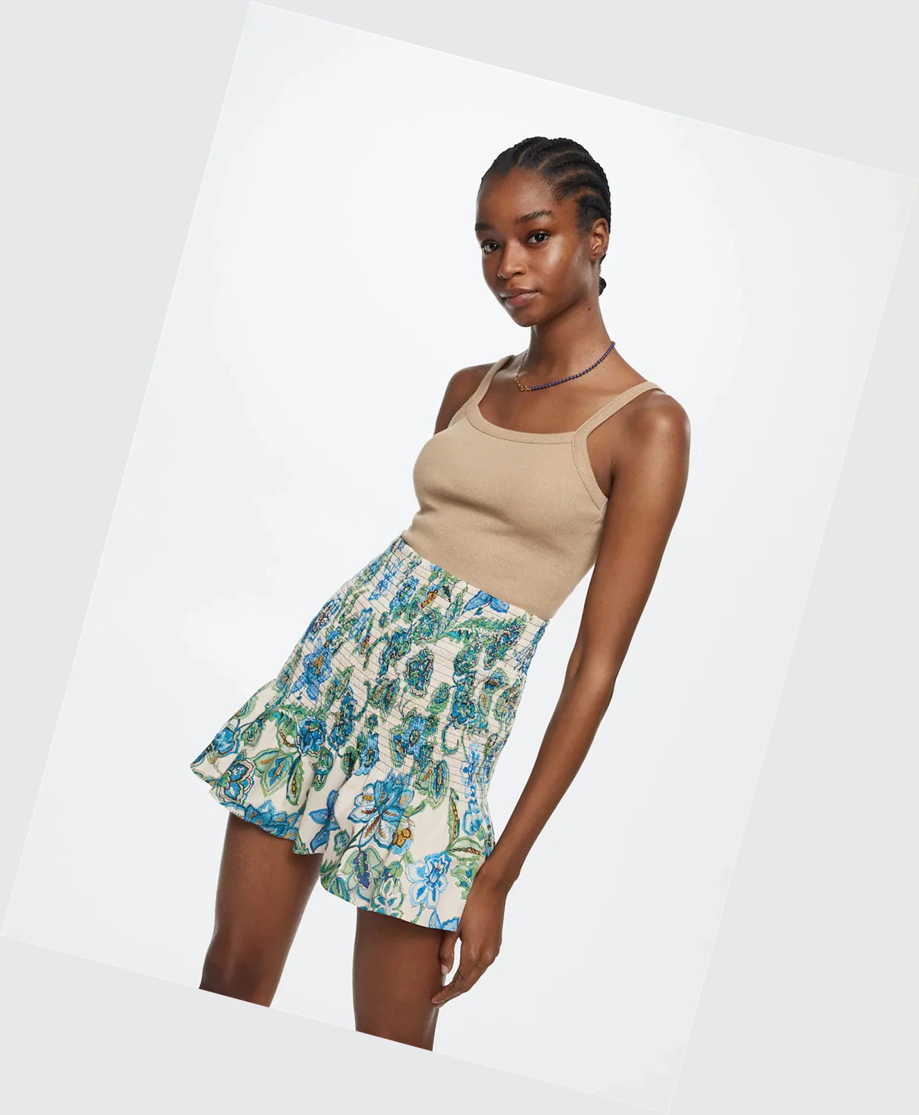 Sukne Mango Printed Bavlnene Skirts Damske Modre | SK861171