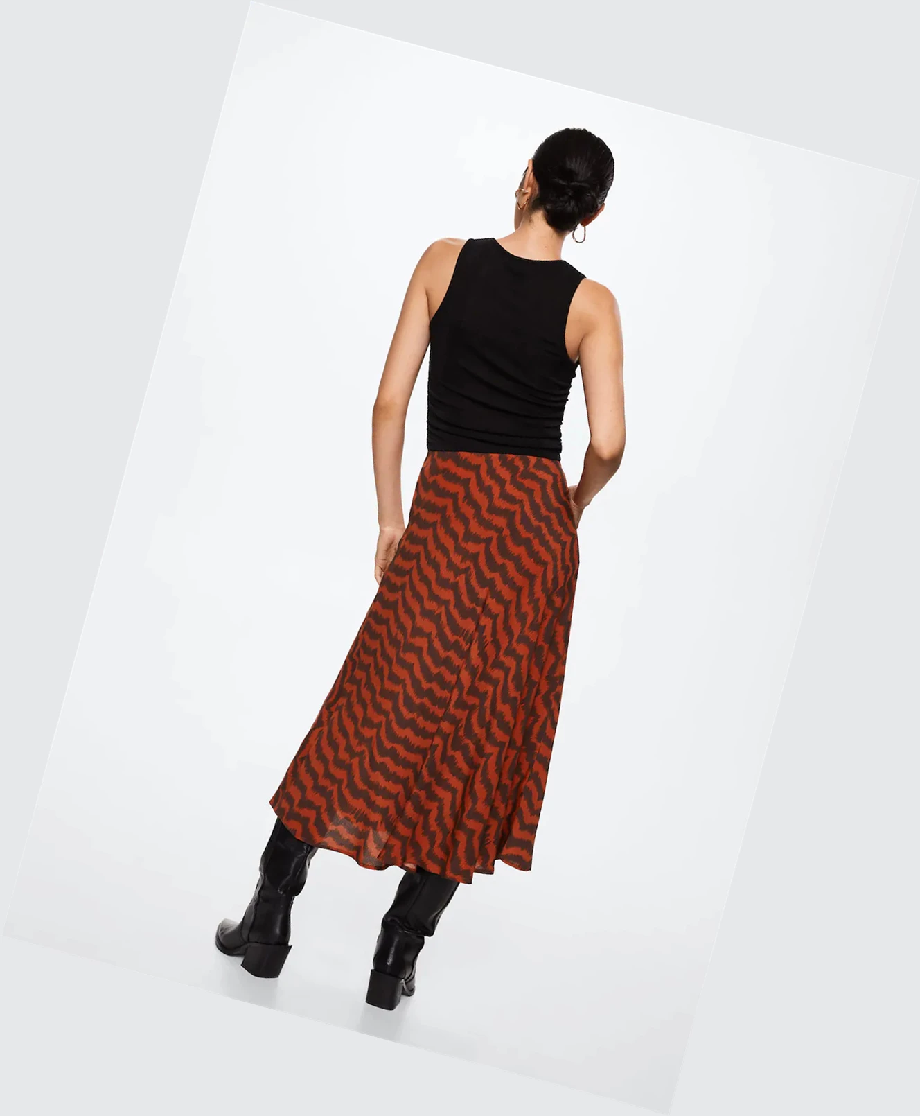 Sukne Mango Printed Midi Damske Russet | SK862169