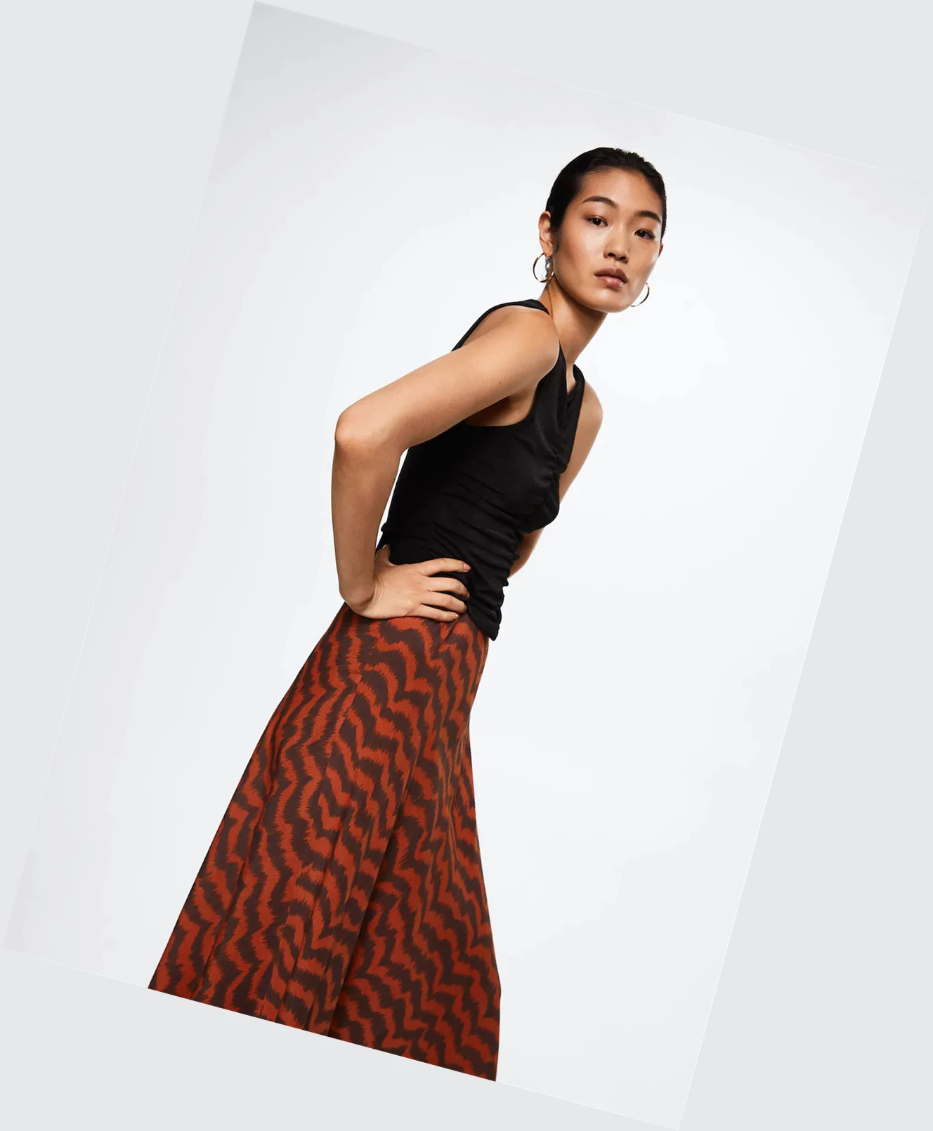 Sukne Mango Printed Midi Damske Russet | SK862169