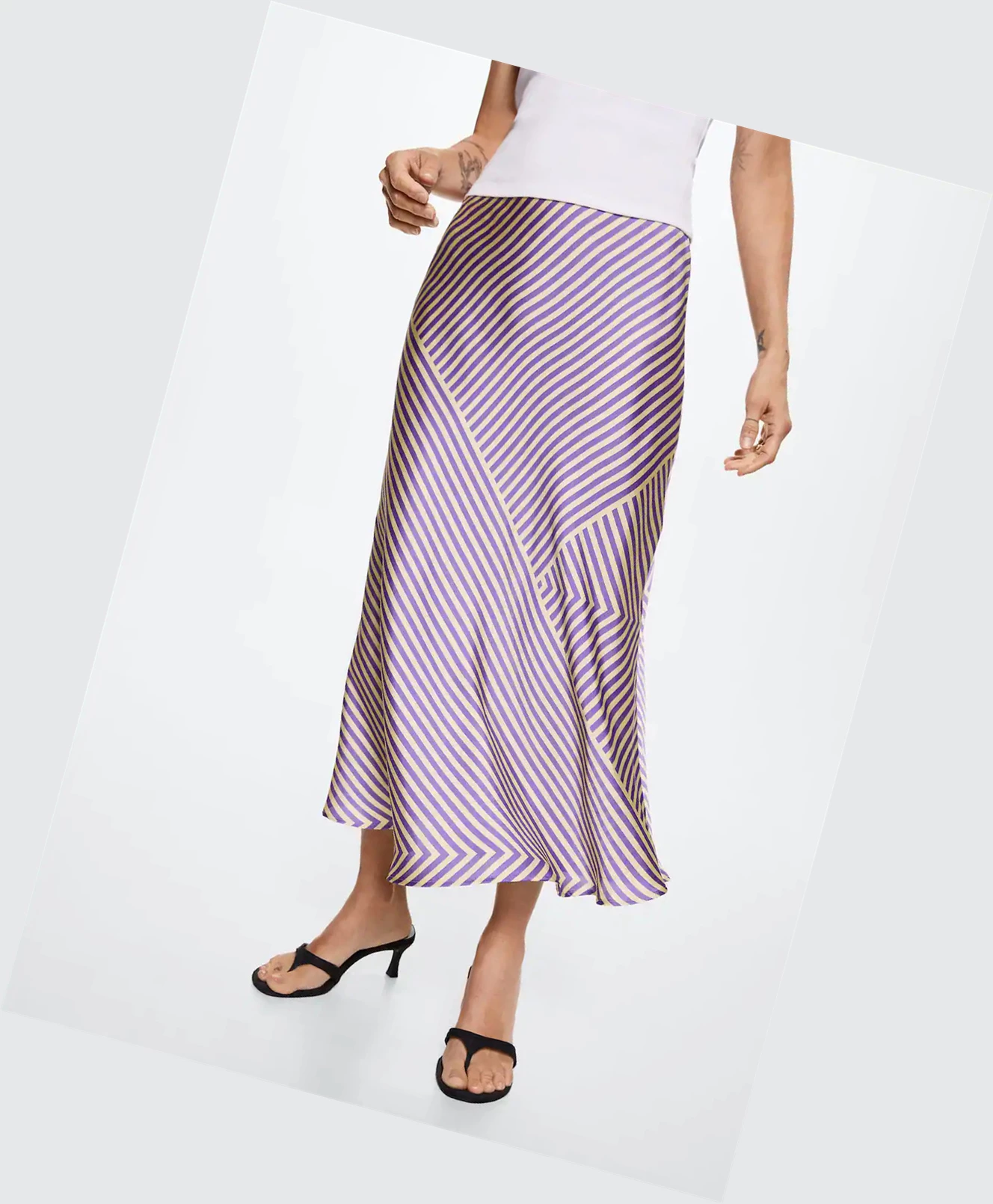 Sukne Mango Printed Satin Damske Lilac | SK862133