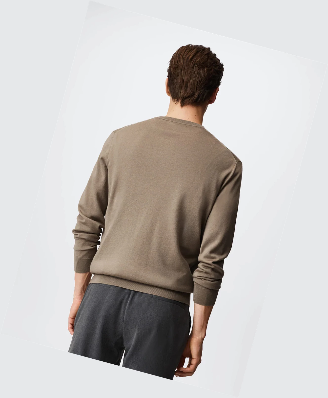 Svetre Mango 100% Merino Vlna Washable Panske Hnede | SK862510