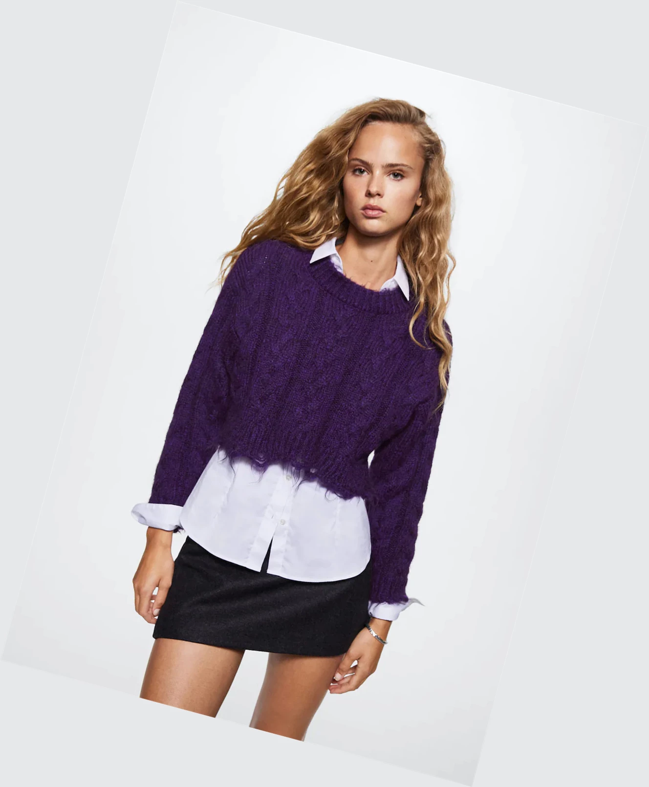 Svetre Mango Broken Crop Damske Lilac | SK862429