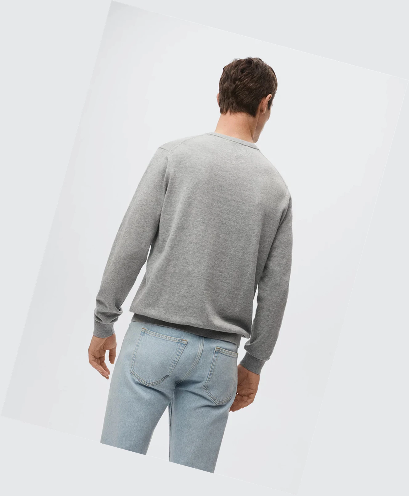 Svetre Mango Fine-knit Bavlnene Panske Siva | SK862595