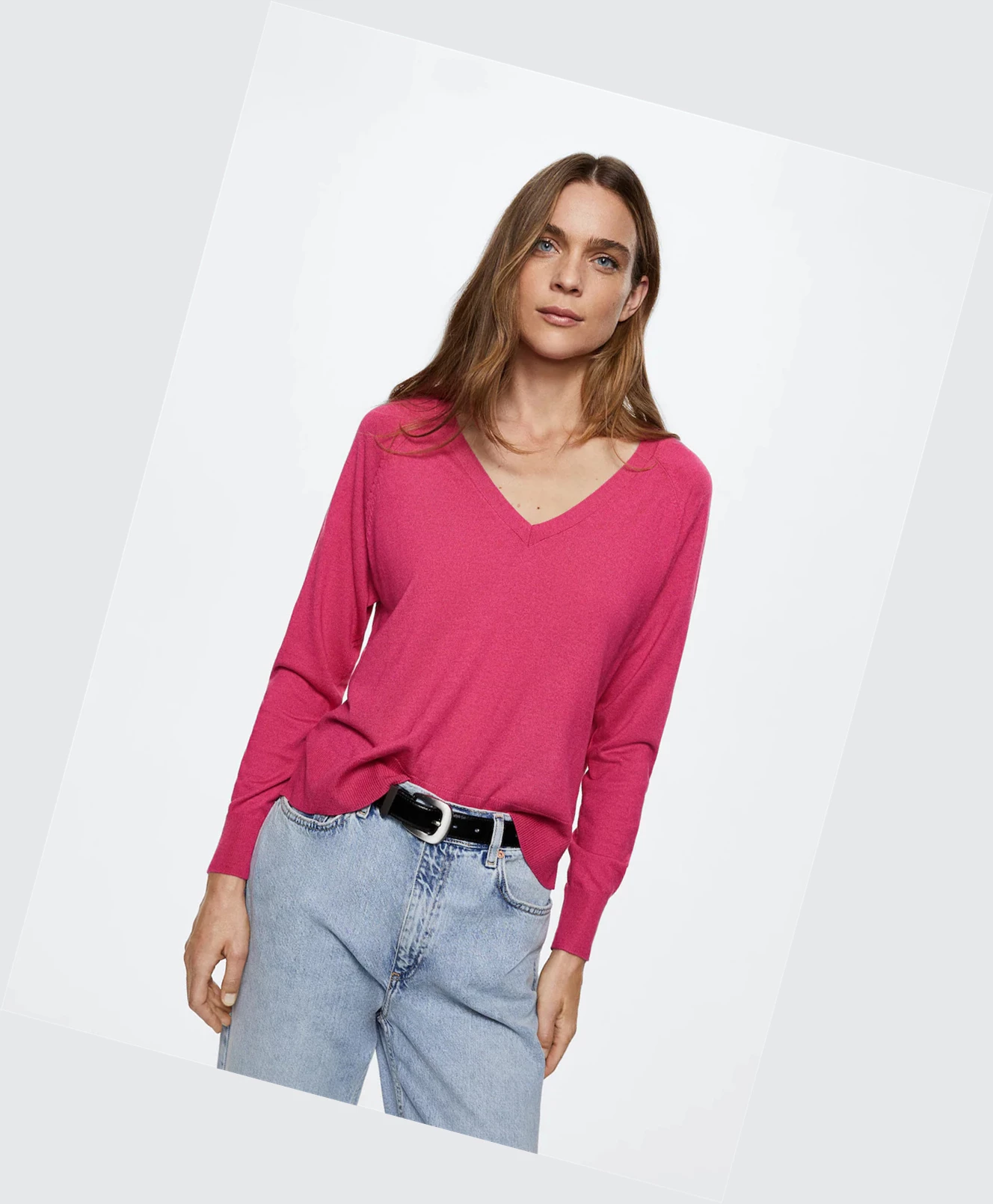 Svetre Mango Fine-knit Damske Fuchsie | SK862419