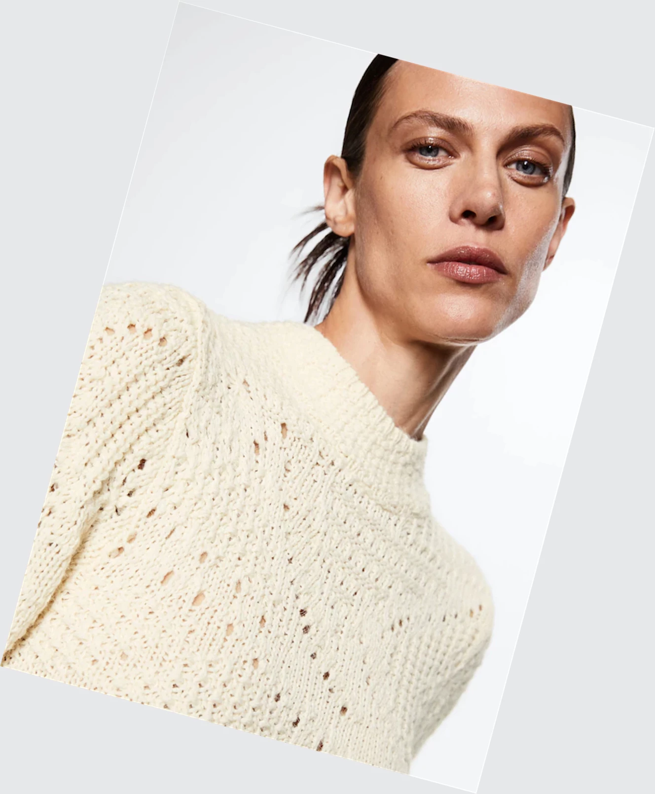 Svetre Mango Knit Openwork Detail Damske Ecru | SK862443