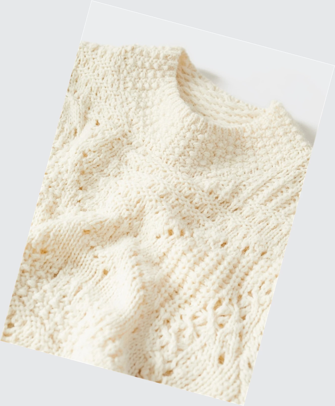 Svetre Mango Knit Openwork Detail Damske Ecru | SK862443