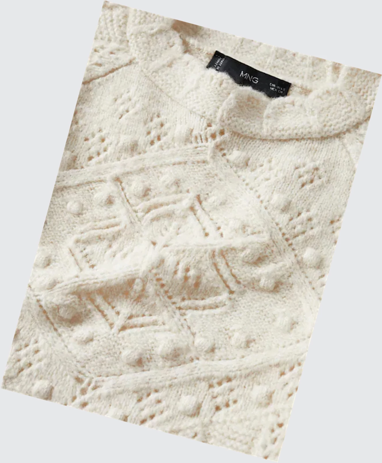 Svetre Mango Openwork Knit Damske Ecru | SK862406